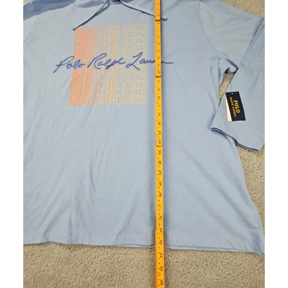 Polo Ralph Lauren Hoodie 3XB Blue Graphic Logo Print Shop Big & Tall NWT